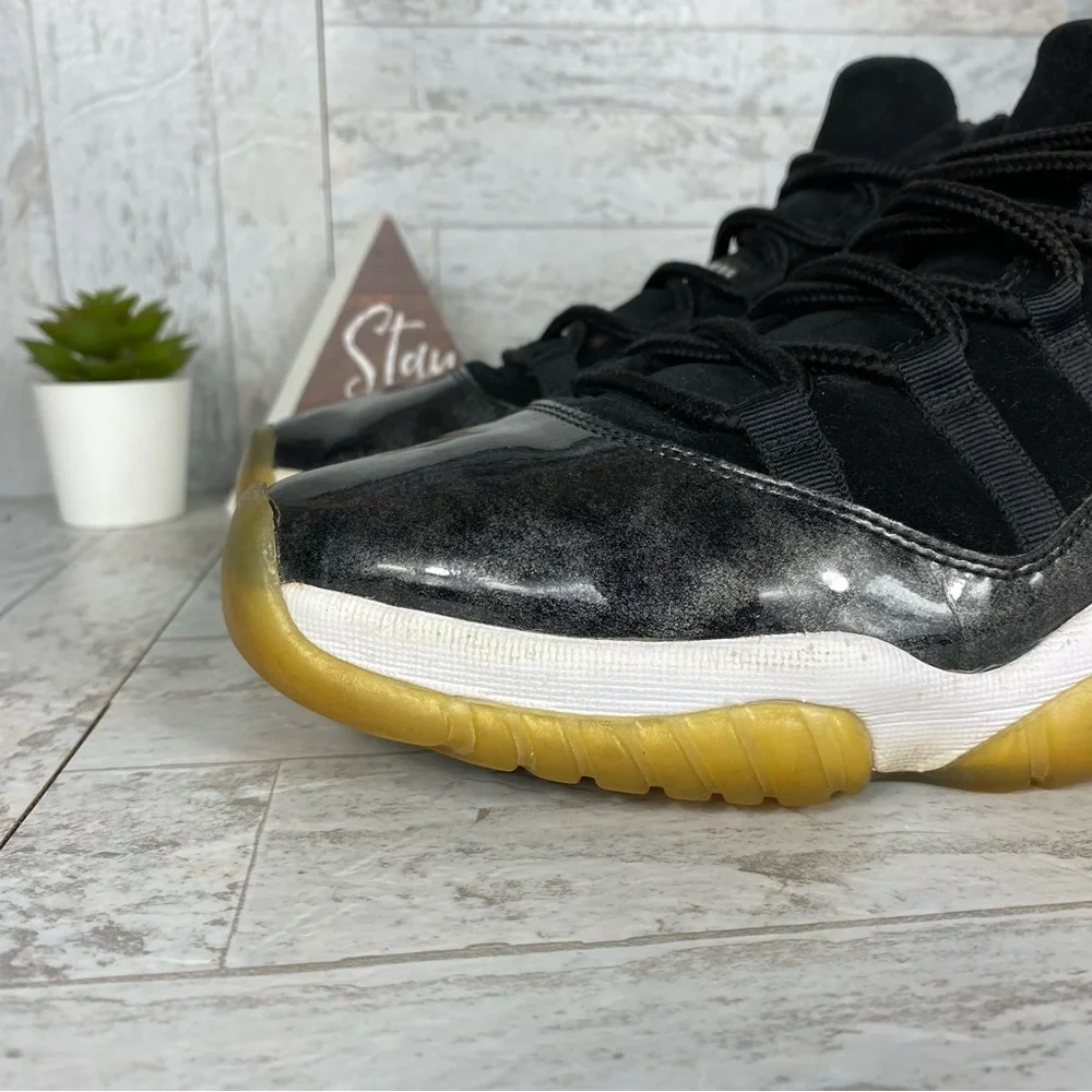 Nike Air Jordan 11‎ Retro Low Barons 2017 528895-010 Black White Grey Size 12